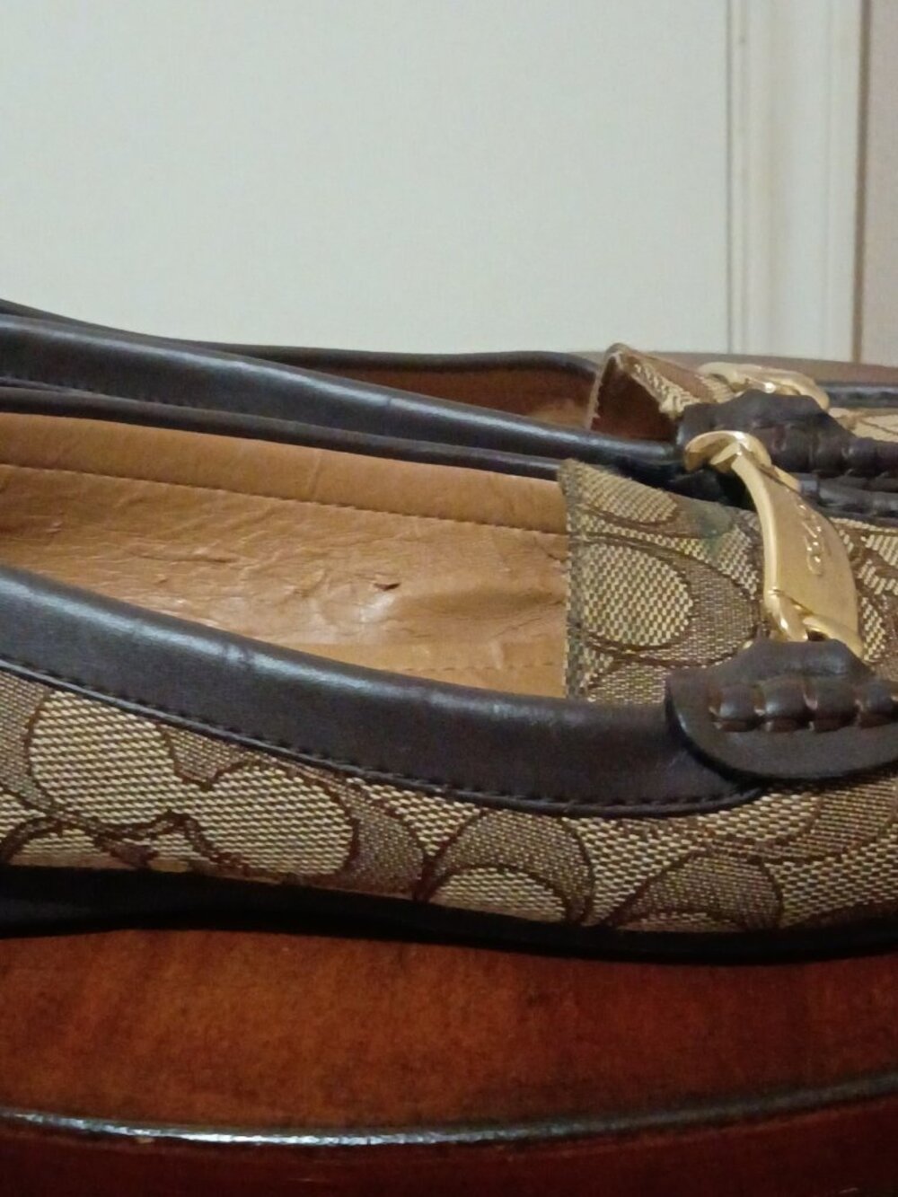 Coach Women's Olive A01918 Brown Monogram Print Slip-On Loafer Flats Size 7.5B - Picture 5 of 12